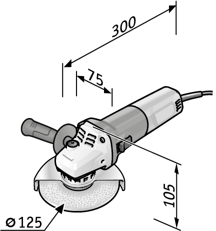FLEX LE 9-11 125 900 Watt haakse slijper, universeel bruikbaar, 125 mm
