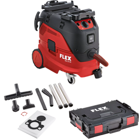 FLEX VCE 33 M AC + vliesfilterzakken – Veiligheidsstofzuiger met automatische filterreiniging, 30 l, klasse M