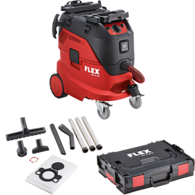 FLEX VCE 44 M AC + vliesfilterzakken – Veiligheidsstofzuiger met automatische filterreiniging, 42 l, klasse M