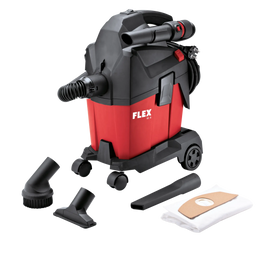 FLEX VC 6 L MC + vliesfilterzakken – Compacte stofzuiger met manuele filterreiniging, 6 l, klasse L
