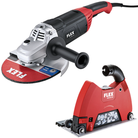 FLEX L 2200 + DCG AG 230 – 2200 watt haakse slijper, 230 mm + doorslijpzuigkap