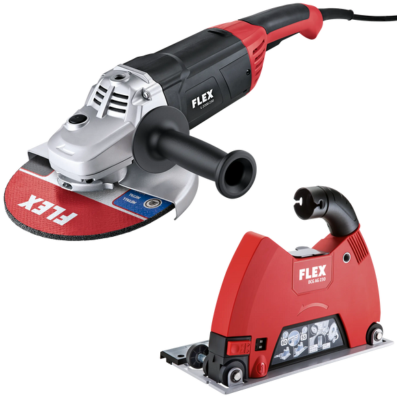 FLEX L 2200 + DCG AG 230 – 2200 watt haakse slijper, 230 mm + doorslijpzuigkap