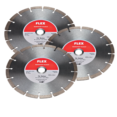 FLEX 3 x D-TCS S 230x22,2 – 3 x diamantdoorslijpschijf standaard beton