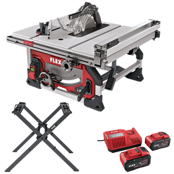 FLEX TS 92 18-EC + P-Set 18-88 R + WB TS – Accu-tafelcirkelzaag 18 V met onderstel