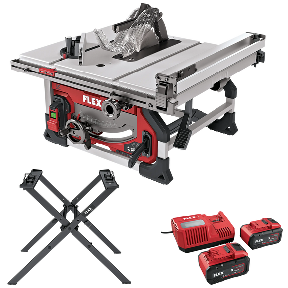 FLEX TS 92 18-EC + P-Set 18-88 R + WB TS – Accu-tafelcirkelzaag 18 V met onderstel