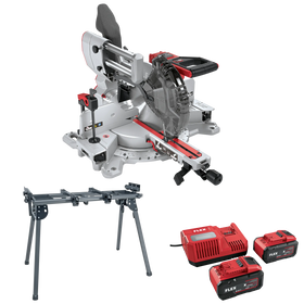 FLEX SMS 305 18-EC + P-Set 18-88 R + WB 110-260 – Accu-afkort-trekzaag 18 V met onderstel