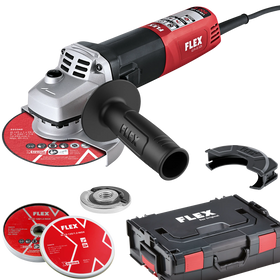 FLEX LE 9-11 125 L-Boxx + M-CD 125/1.2 INOX – 900 watt haakse slijper, 125 mm + 10 x slijpschijven voor staal Xtreme