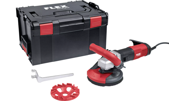 FLEX LD 16-8 125 R, Kit E-Jet – Compacte betonschuurder voor naadloos, stofvrij schuren, 125 mm