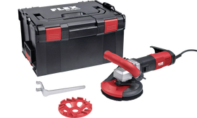 FLEX LDE 16-8 125 R, Kit E-Jet – Betonschuurder met variabel toerental voor stofvrij schuren tot de rand, 125mm