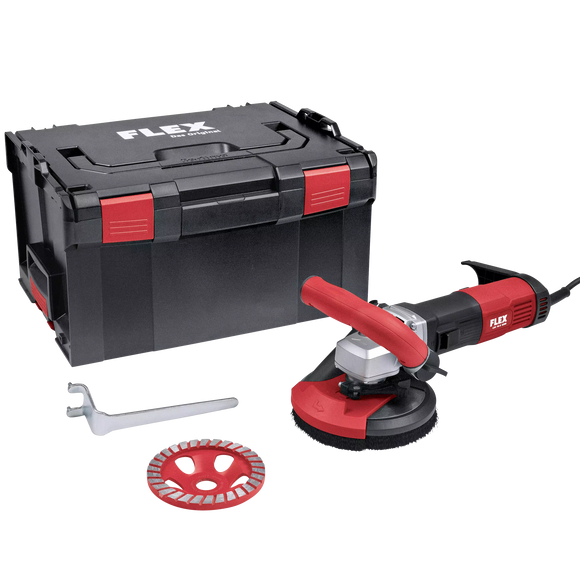 FLEX LDE 16-8 125 R, Kit Turbo-Jet II – Betonschuurder met variabel toerental voor stofvrij schuren tot de rand, 125mm