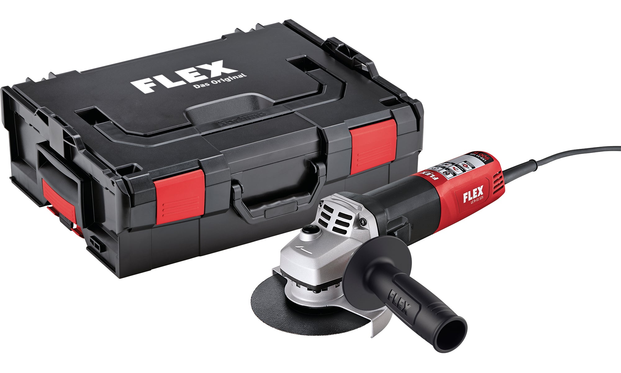 FLEX LE 9-11 125 L-BOXX 900 Watt haakse slijper, universeel bruikbaar, 125 mm