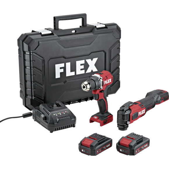 FLEX DD LD+MT 18-ECTC/2.5 Set – DUOpack accu-schroefboormachine + accu-multitool 18 V