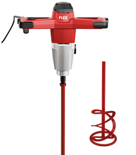 FLEX MXE 1200 + HP2 140 – Mengmachine met 1 versnelling en toerentalschakelaar met 3 standen, 1200 Watt