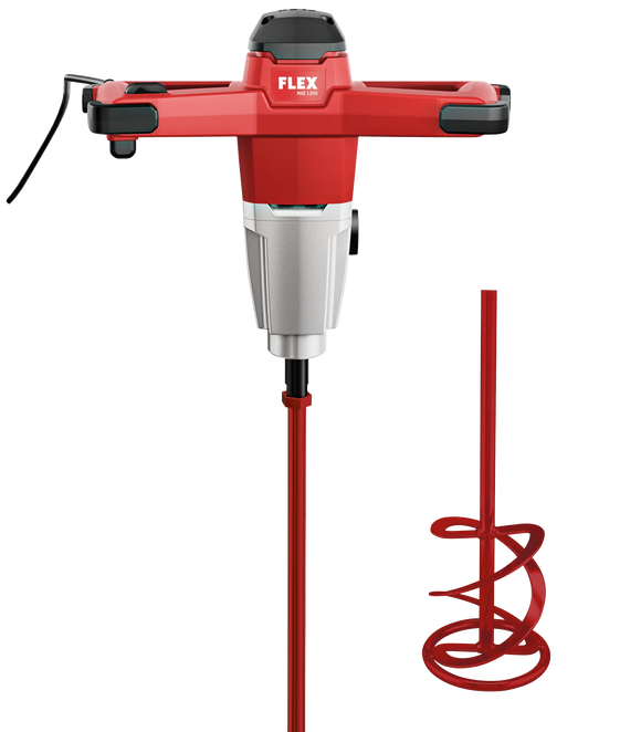 FLEX MXE 1200 + HP2 140 – Mengmachine met 1 versnelling en toerentalschakelaar met 3 standen, 1200 Watt