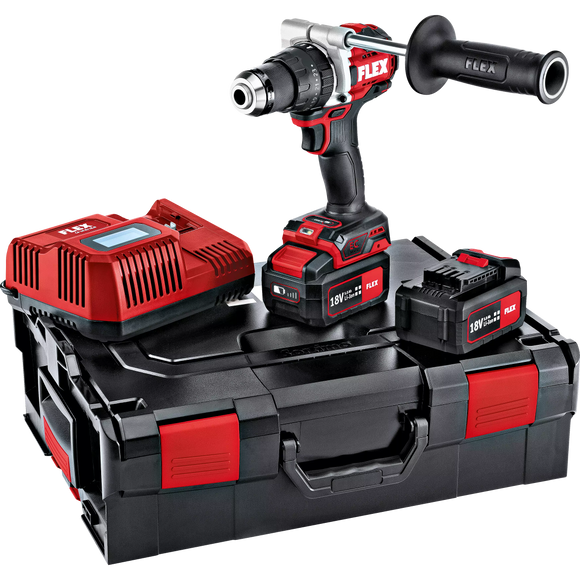 FLEX PD 2G 18.0-EC-HD/5.0 Set – 2 snelheden accu klopboorschroever 18,0 V met Turbo modus